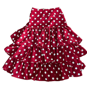 SHEIN Women’s Polka Dot Tiered Red Skirt